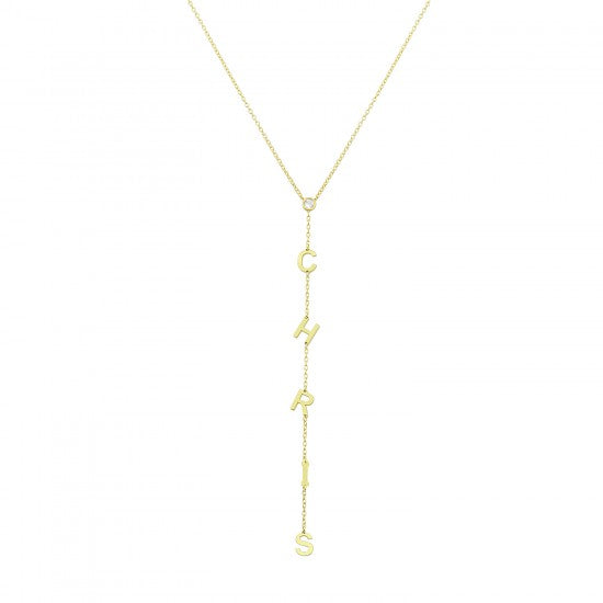 Ella CZ Name Lariat