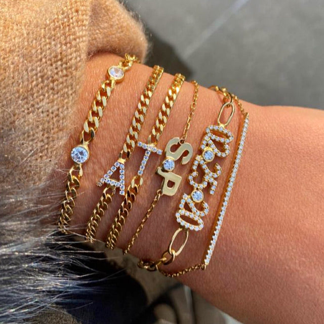Cubic Link CZ Bezel Bracelet - Retail Therapy Jewelry