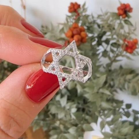 Jewish Star of David CZ Ring