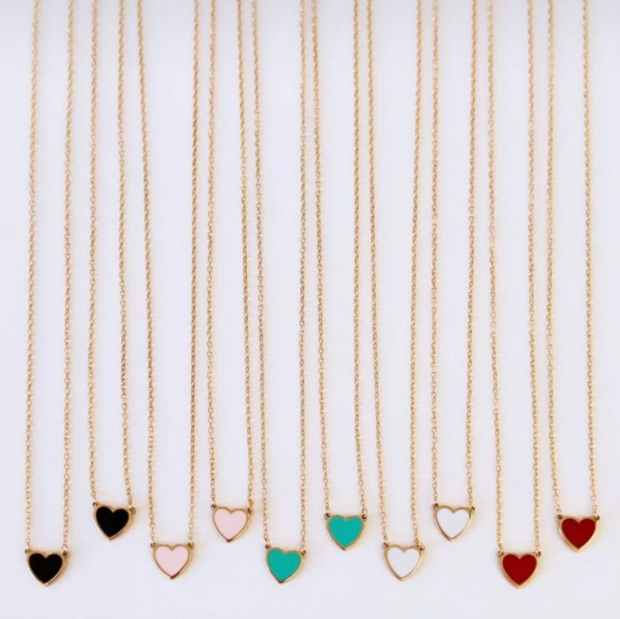Adina Mini Enamel Heart Necklace