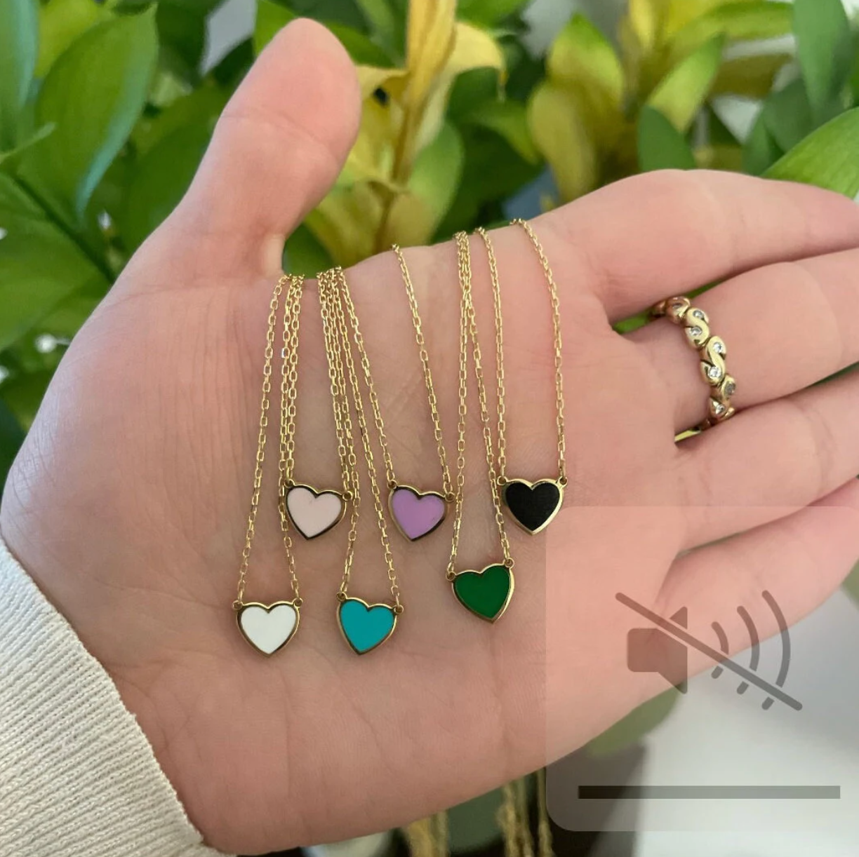 Adina Mini Enamel Heart Necklace