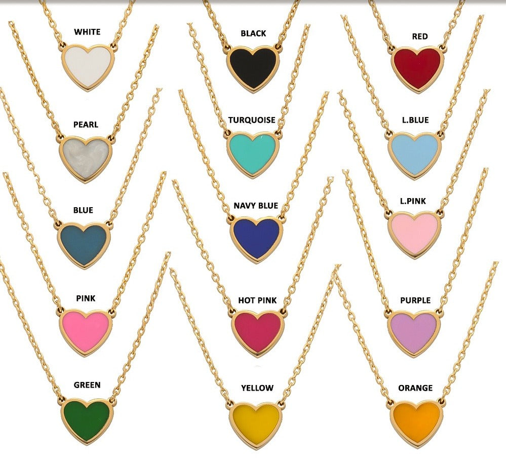 Enamel Bar Paperclip Nameplate Necklace