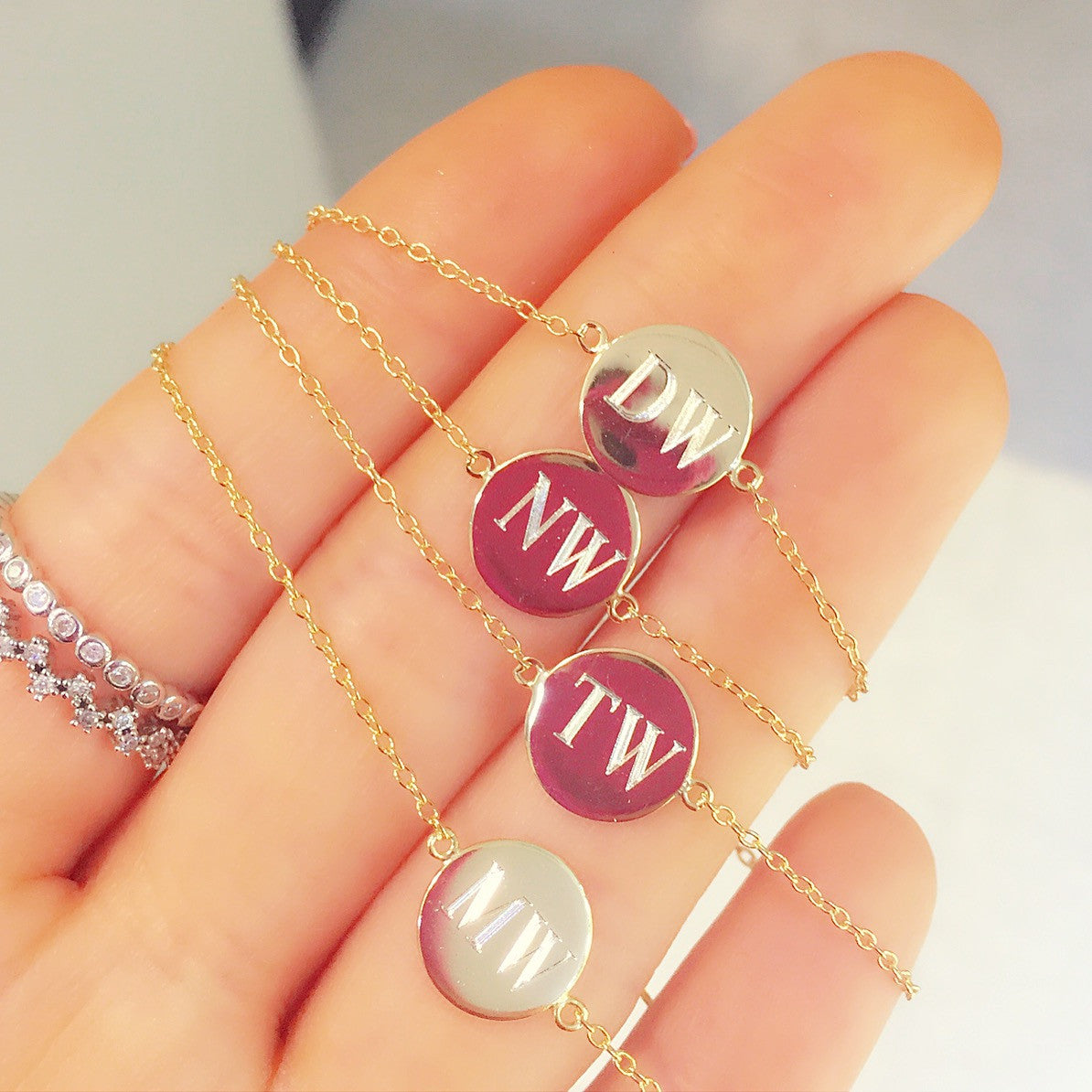Customized Circle Disc Bracelet - Retail Therapy Jewelry