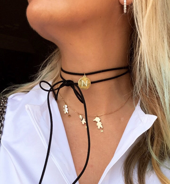 Engraved Initial Choker Disc - Retail Therapy Jewelry