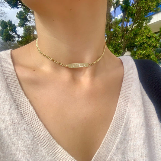 Engravable Bar Choker - Retail Therapy Jewelry