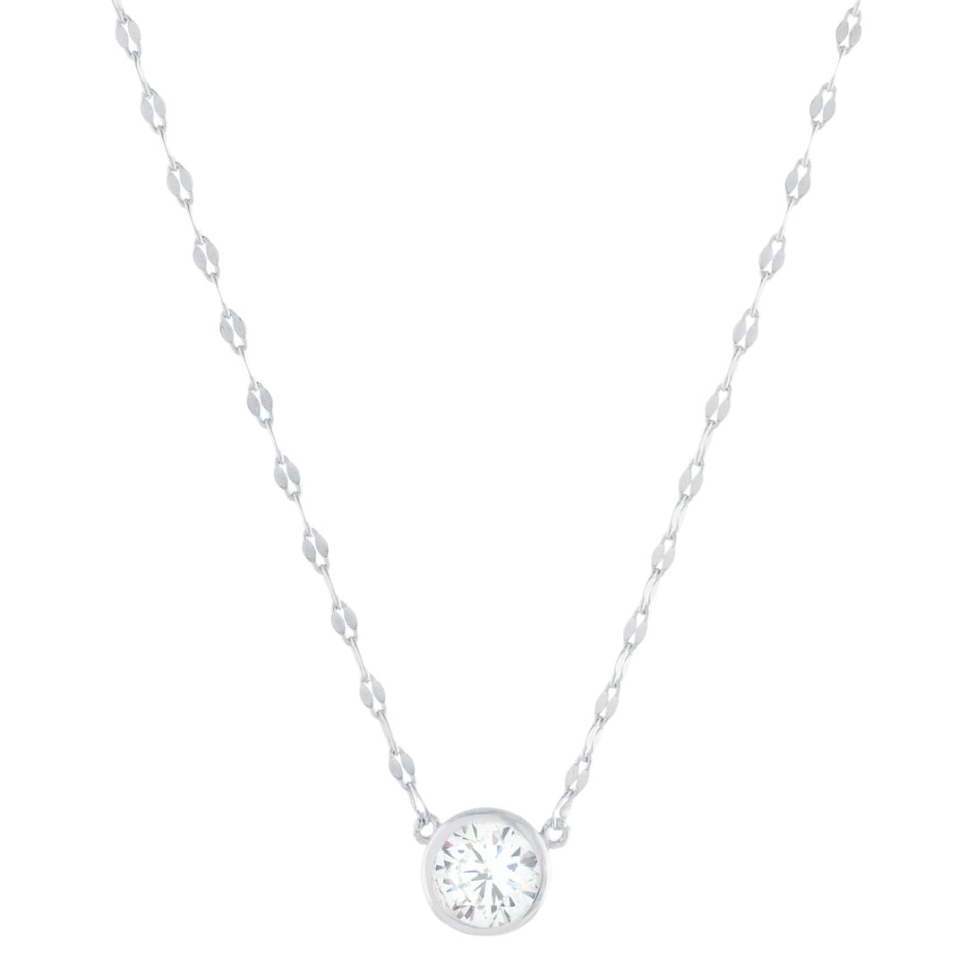 Bezel Necklace on Shiny Chain