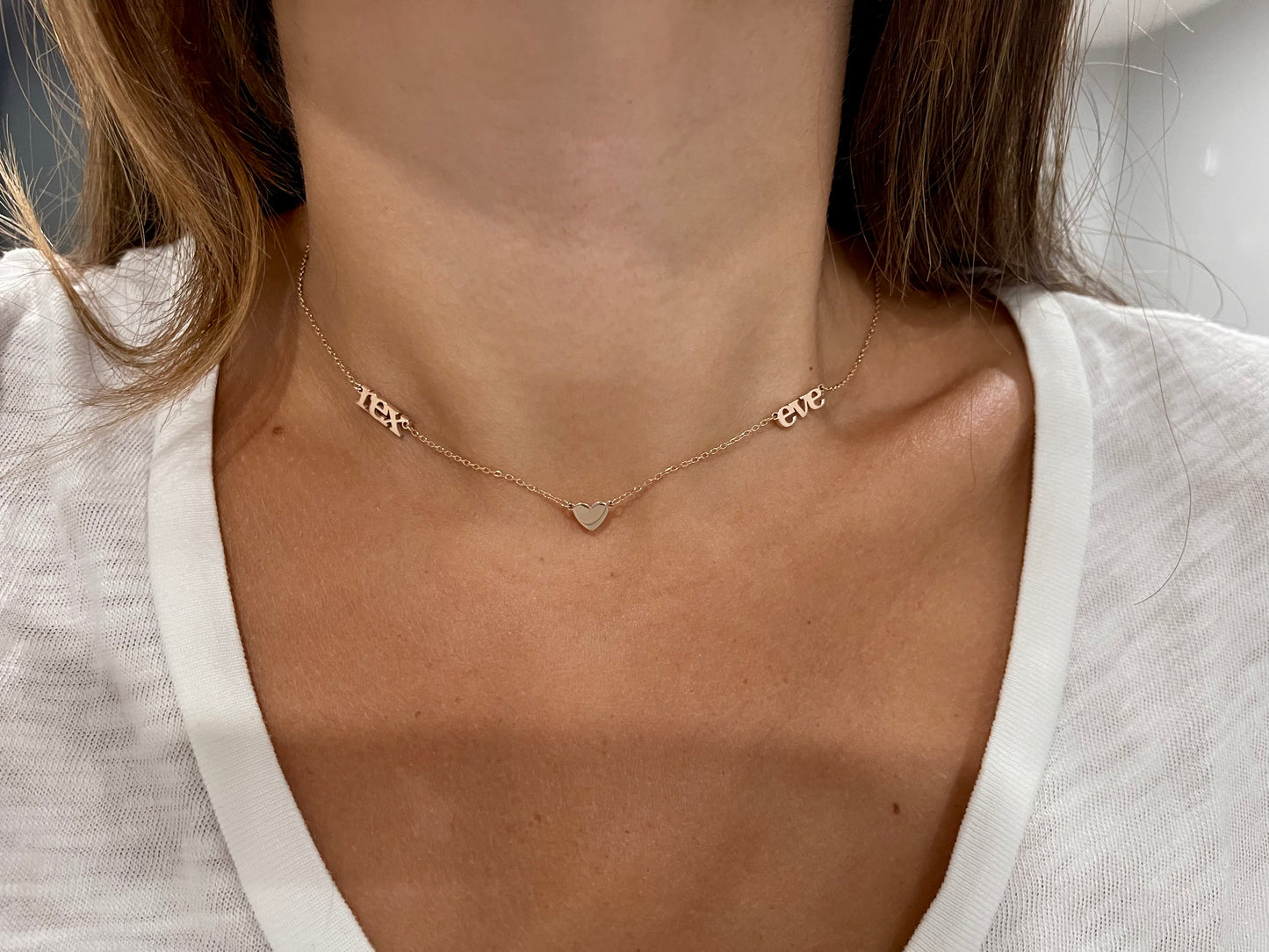Luna Name Necklace with Heart