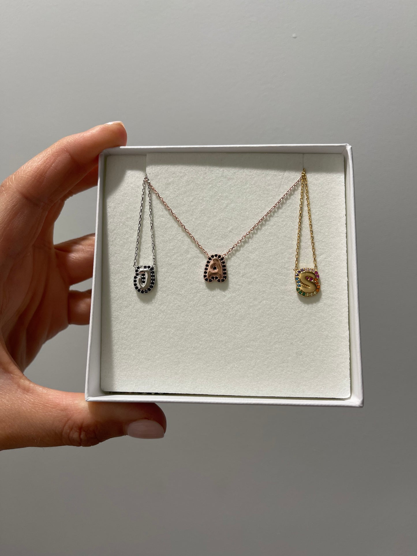 Natasha Bubble Initial Necklace