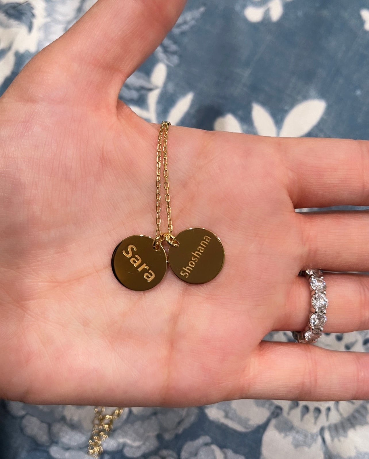 Isabella Initial Charm Disc Necklace
