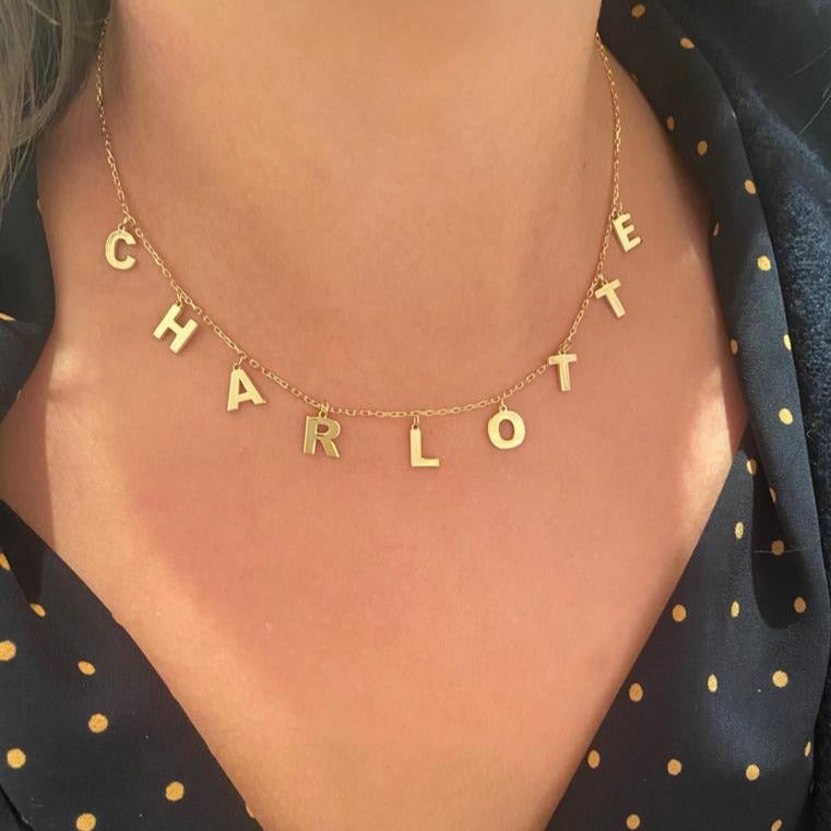 Calyn Thick Initial Hanging Necklace