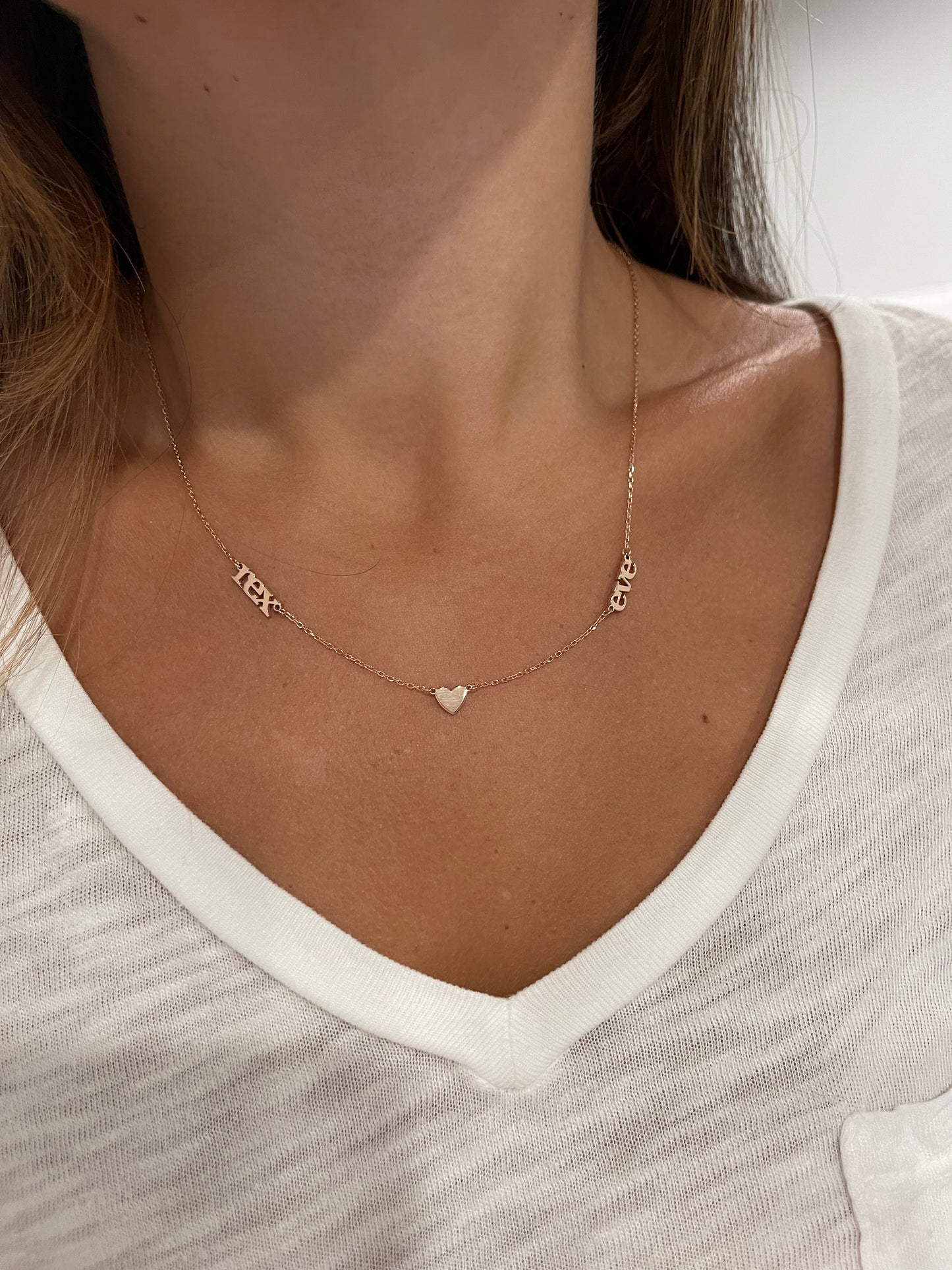Luna Name Necklace with Heart