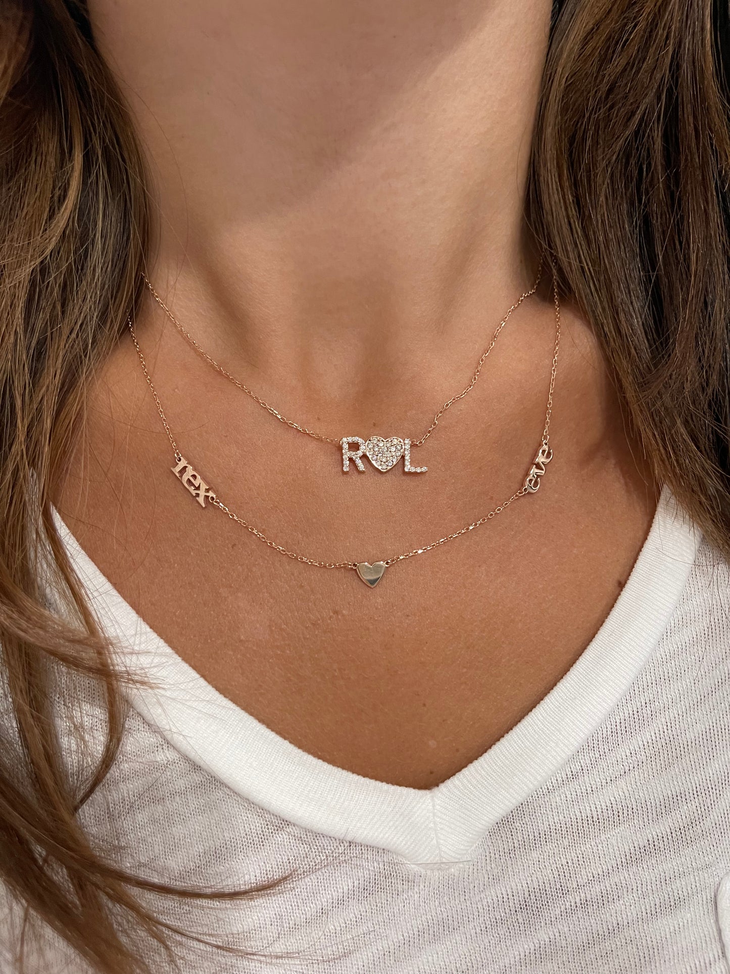 Luna Name Necklace with Heart