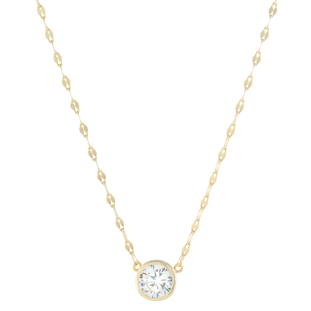 Bezel Necklace on Shiny Chain