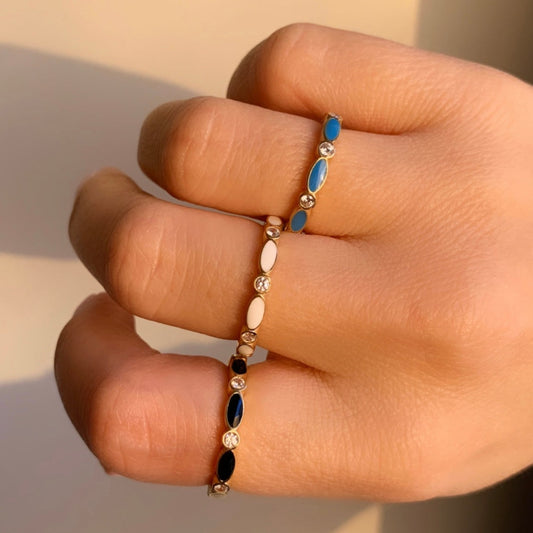 Enamel CZ Band