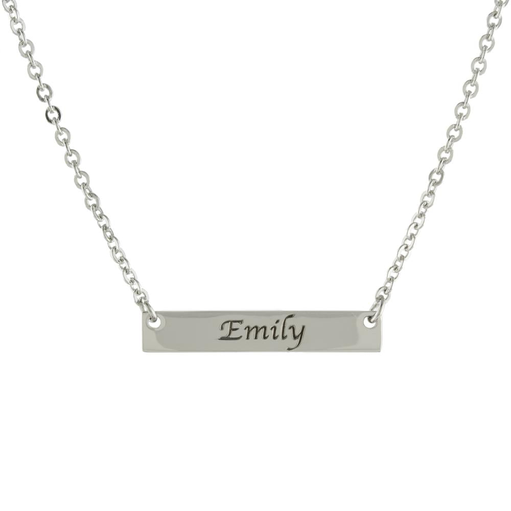 Maria Bar Engraved Necklace - Retail Therapy Jewelry