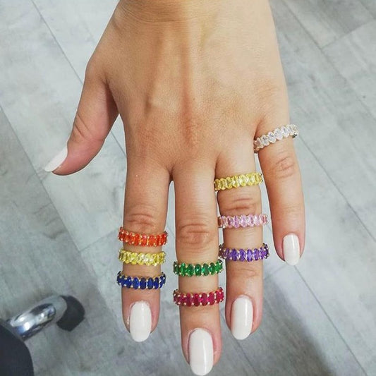 Oval Baguette/CZ Band - Retail Therapy Jewelry